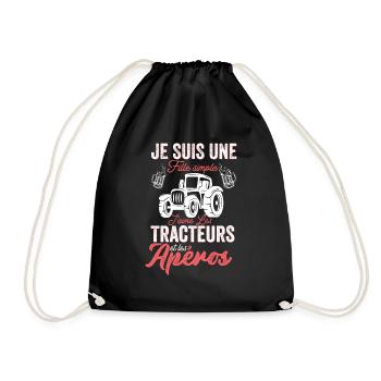 Agriculteur Tracteur Cadeau Agriculture Fermier - Sac de sport léger - noir - Devant