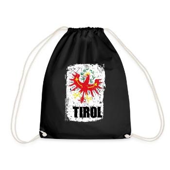 Tiroler Geschenksidee Retro Design - Turnbeutel - Schwarz - Vorne