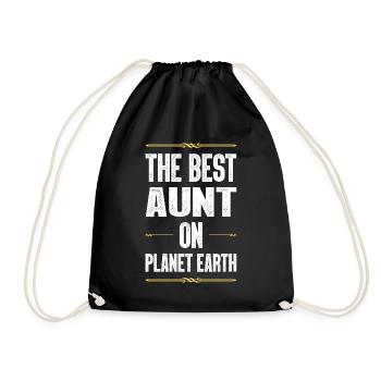 Best Aunt Saying - Drawstring Bag - black - Front