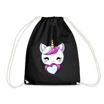 Unicorn Mythical Animal Girl Unicorns Unicorn - Drawstring Bag - black - Front
