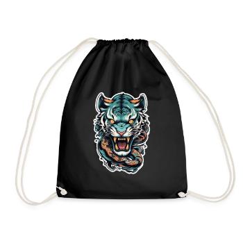 tigre tatouage japonais - Sac de sport léger - noir - Devant