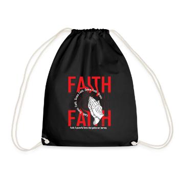 Faith in Every Stitch: Empowering Faith Shirt - Turnbeutel - Schwarz - Vorne