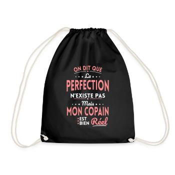 La Perfection n'existe pas Mon Copain est Réel - Sac de sport léger - noir - Devant