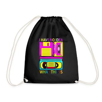 Music, Retro, Heavy Metal, Hard Rock, Punk, Vinyl, Pop - Drawstring Bag - black - Front