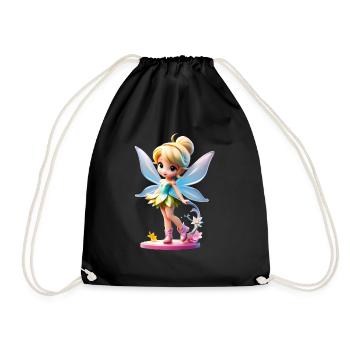 Little Fairy 4 - Drawstring Bag - black - Front
