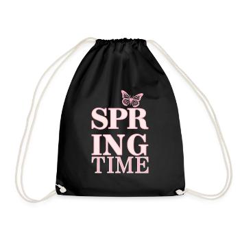 Spring Time - Der Frühling ist da! - Turnbeutel - Schwarz - Vorne