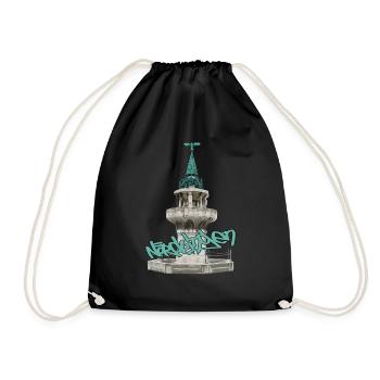 Kriegerbrunnen // Nördlingen // Illustration - Turnbeutel - Schwarz - Vorne