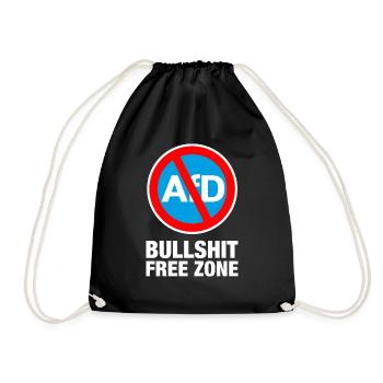 AFD BULLSHIT FREE ZONE - Turnbeutel - Schwarz - Vorne