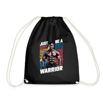 Fitness - Warrior - Bodybuilding - Drawstring Bag - black - Front