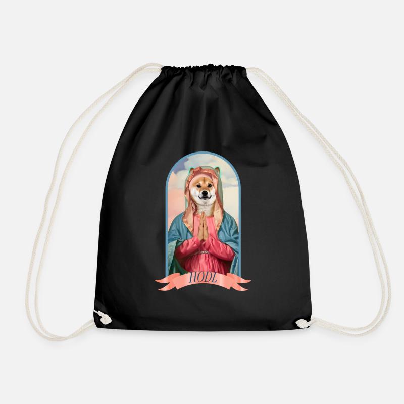 Praying for memecoins - Drawstring Bag - black