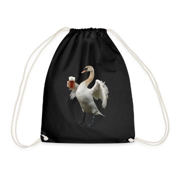 Schwan Bier - Turnbeutel - Schwarz - Vorne