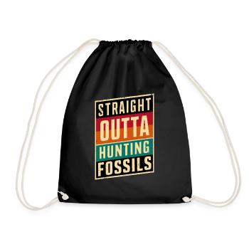 Straight Outta Fossil Hunting Adventure - Drawstring Bag - black - Front