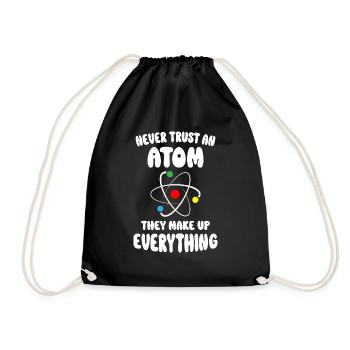 Never Trust An Atom - Drawstring Bag - black - Front