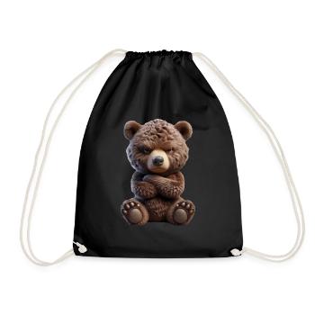 Bear grim 2 - Drawstring Bag - black - Front