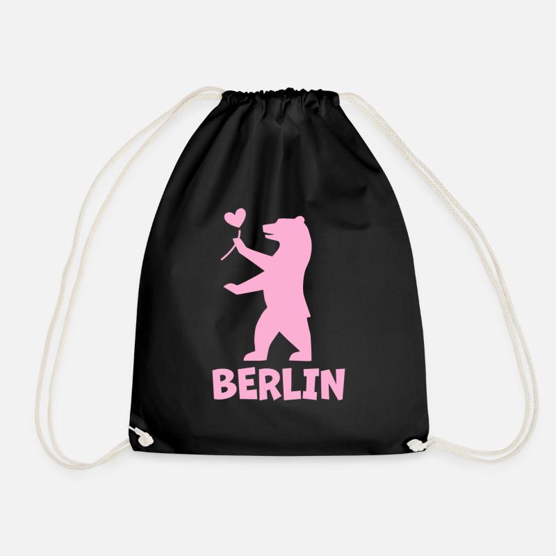 Berlin Berlin Bear - Drawstring Bag - black
