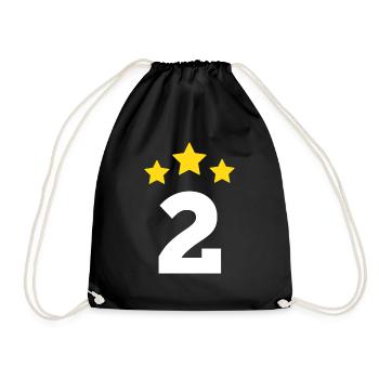 2 ans étoile - cadeau de 2 e anniversaire - Sac de sport léger - noir - Devant