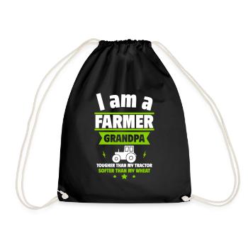 Grand-père fermier, fort comme un tracteur - Sac de sport léger - noir - Devant