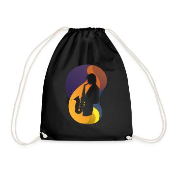 Saxophonist Jazz Brass Band - Drawstring Bag - black - Front