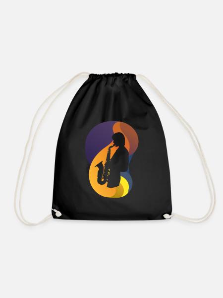 Saxophonist Jazz Blaskapelle - Turnbeutel - Schwarz