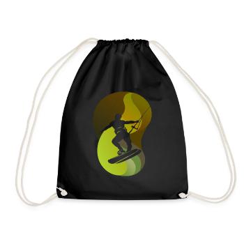 Wakeboarding Wakeboarder Water Sports - Drawstring Bag - black - Front