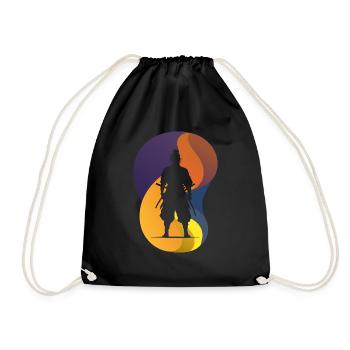 Samurai Ninja Japan - Drawstring Bag - black - Front