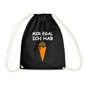 Mir Egal Ich Hab Eis - Turnbeutel - Schwarz - Vorne