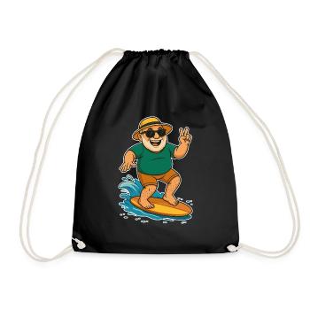 Papy cool sur la planche de surf - Sac de sport léger - noir - Devant