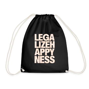 Legalize Happiness T-Shirt - Turnbeutel - Schwarz - Vorne