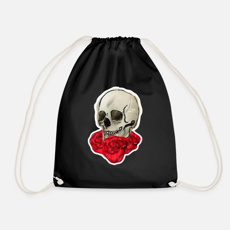 Skull with Rose - Turnbeutel - Schwarz