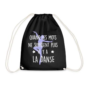 Danse - les mots - Sac de sport léger - noir - Devant