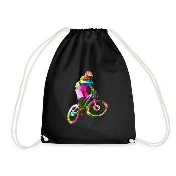 Colorful downhiller - Drawstring Bag - black - Front