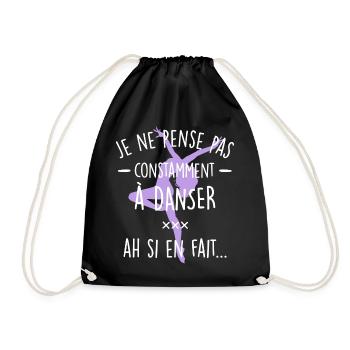 Je ne pense pas constamment à danser - Sac de sport léger - noir - Devant