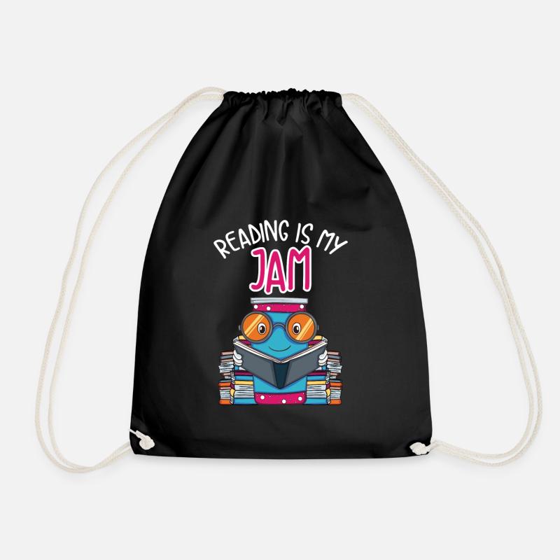 Reading - Reading Is My Jam - Drawstring Bag - black