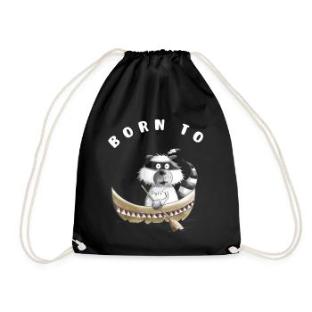 Pour la pagaie ou l’aviron Né cadeau de raton laveur - Sac de sport léger - noir - Devant