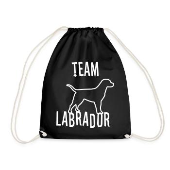 Team Labrador Hund Hunderasse - Turnbeutel - Schwarz - Vorne