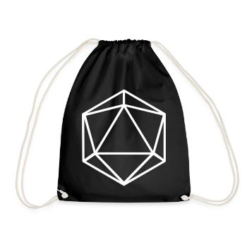 D20 D20 Dice Abstract - Drawstring Bag - black - Front