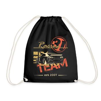 team racing gtr car gift idea - Drawstring Bag - black - Front