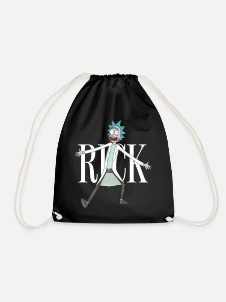 Rick & Morty Rick Sanchez Schriftzug weiß - Turnbeutel - Schwarz