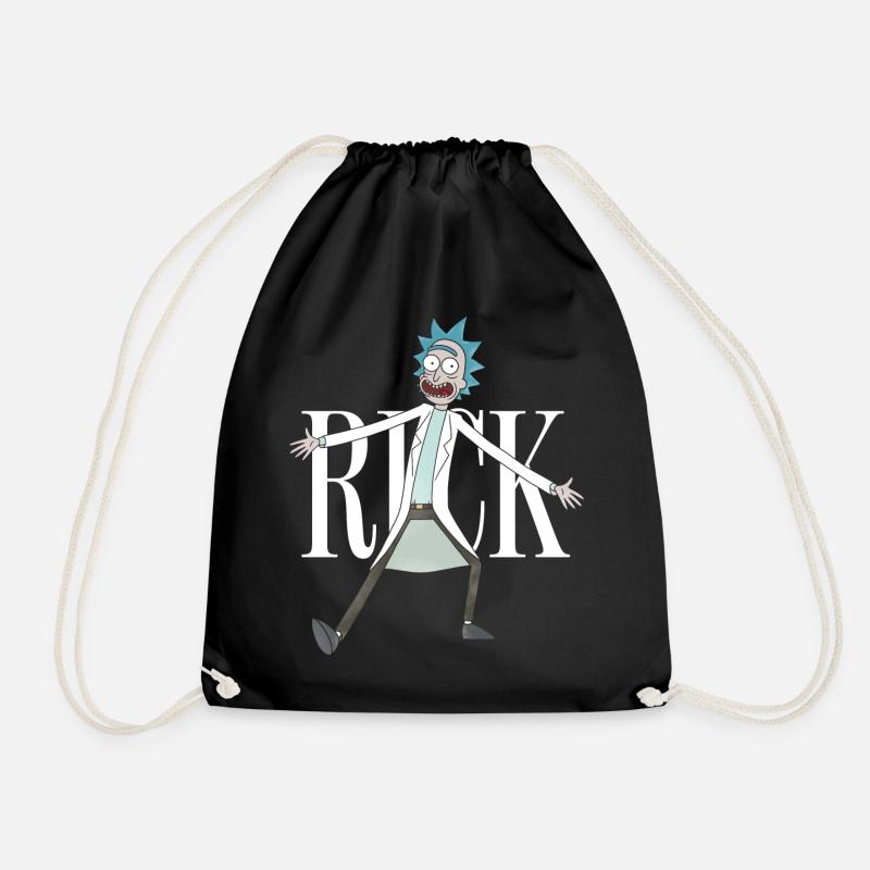 Rick & Morty Rick Sanchez Schriftzug weiß - Turnbeutel - Schwarz