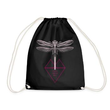 Dragonfly tatouage ailes ange libellule coeur femme rose - Sac de sport léger - noir - Devant