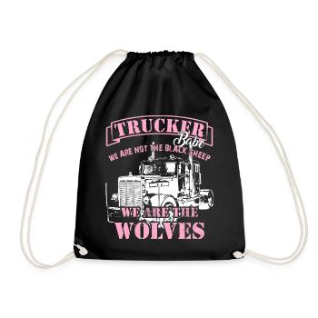 Proud truck driver Trucker Babe Brummi truck - Drawstring Bag - black - Front