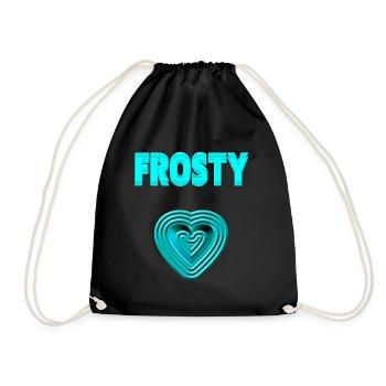 FROSTY HEART - in love - Drawstring Bag - black - Front