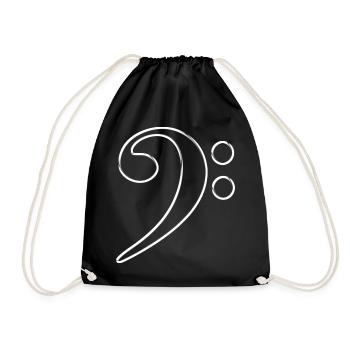 Bass clef with a cool effect for music lovers - Drawstring Bag - black - Front
