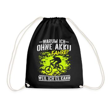 MTB Mountainbiker Mountainbike Biker Geschenk - Turnbeutel - Schwarz - Vorne