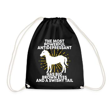 Chevaux amateur de chevaux cadeau d'équitation - Sac de sport léger - noir - Devant