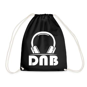 dnb drum n bass symbol music Kopfhörer Logo dnb - Turnbeutel - Schwarz - Vorne