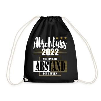 Abschluss 2022 Wir sind mit Abstand die Besten - Turnbeutel - Schwarz - Vorne
