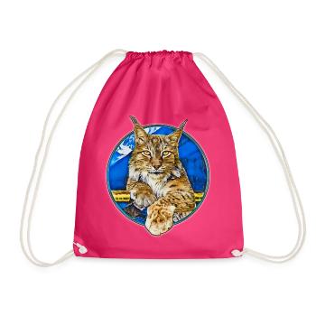 Lynx Wildcat Freedom - Drawstring Bag - fuchsia - Front
