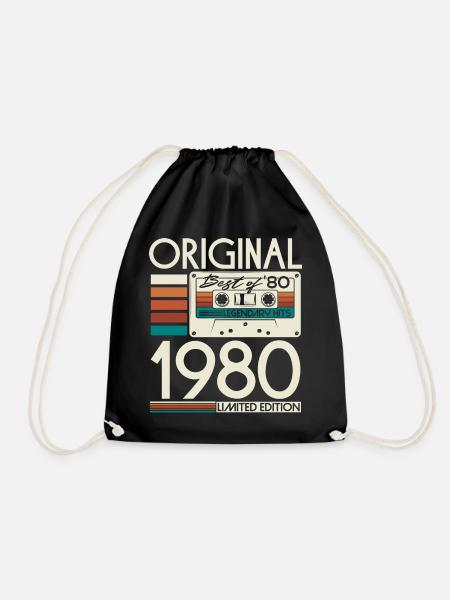 1980 Original Vintage Geburtstag Retro Geschenk - Turnbeutel - Schwarz