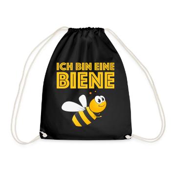 Ich bin eine Biene, lustige Bilder Cartoon - Turnbeutel - Schwarz - Vorne